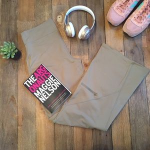 Athleta olive green wide-leg stretch yoga pant